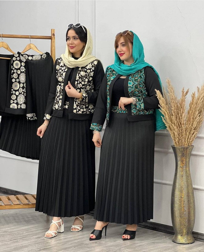 کت و دامن ست سوزن دوزی